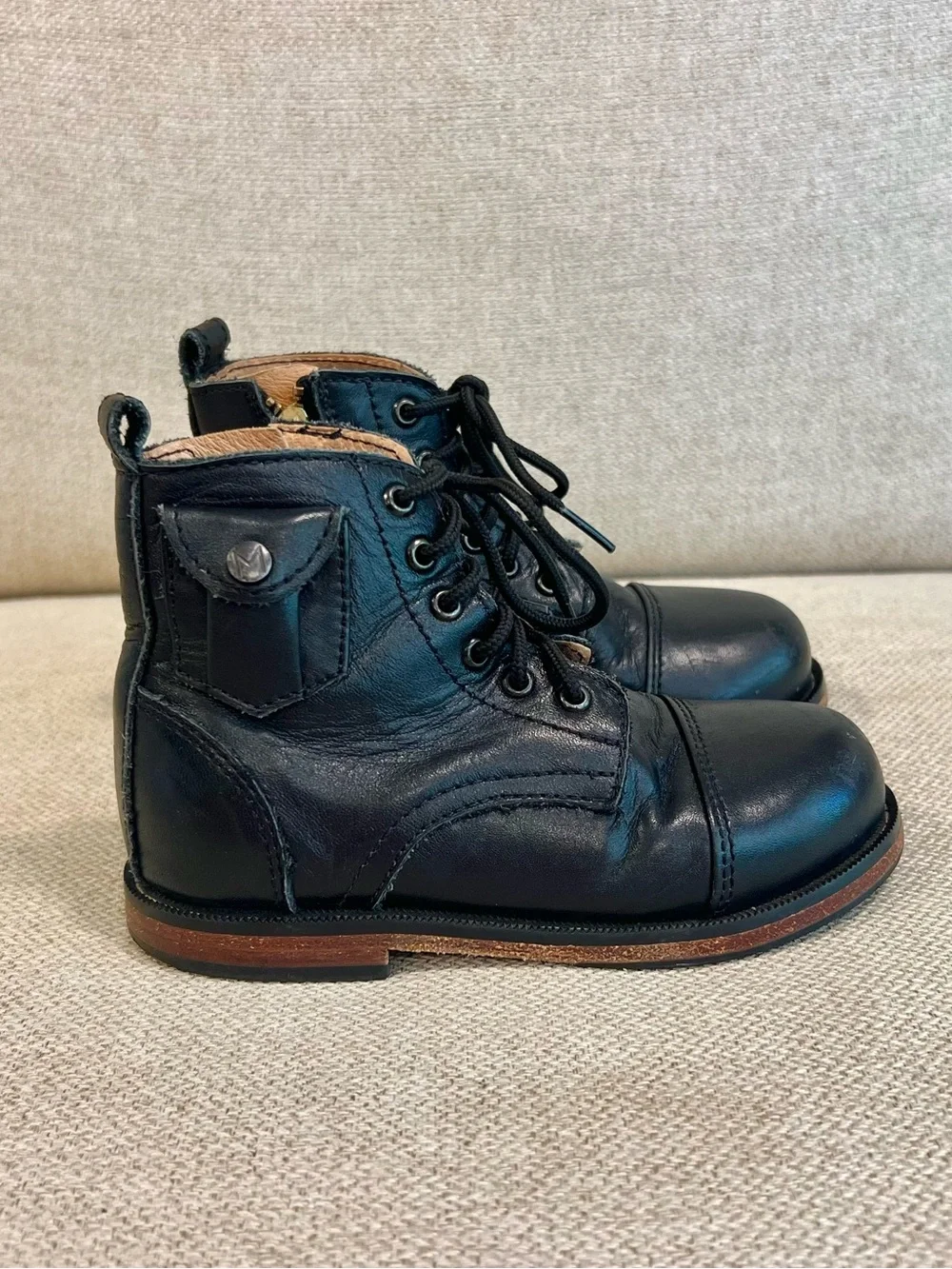 Mikoleon Heirloom Luxe Size 26 (9.5US) Full-Grain Leather YKK Zipper Boots Black